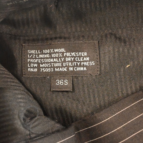 Lineage 42S 33x30 Black Striped Super 140s Mens Jacket‎ Pants Suit - Picture 10 of 12